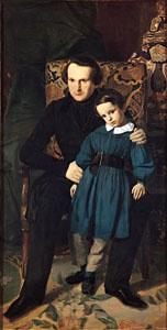 Auguste de Chatillon Victor Hugo with his son Francois Victor Germany oil painting art